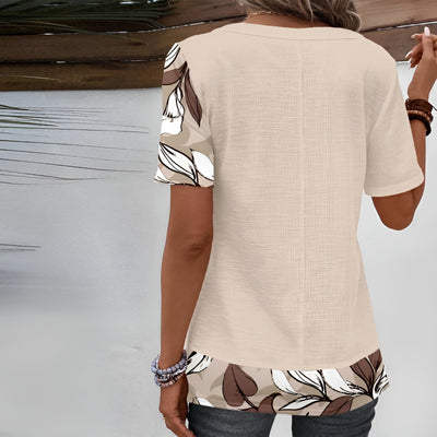 JUDITH™ - Patchworkblus med bladmotiv