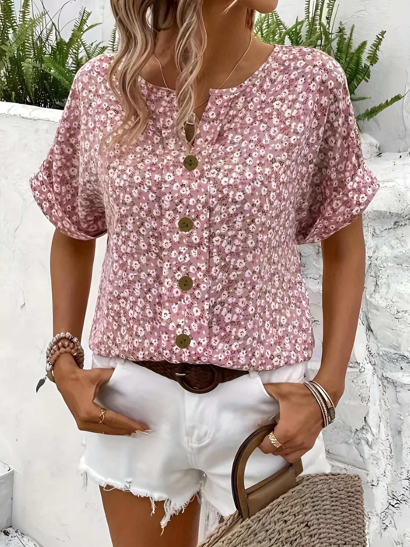 KATRIN™ - Elegant sommarblommig topp