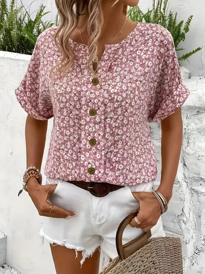 KATRIN™ - Elegant sommarblommig topp