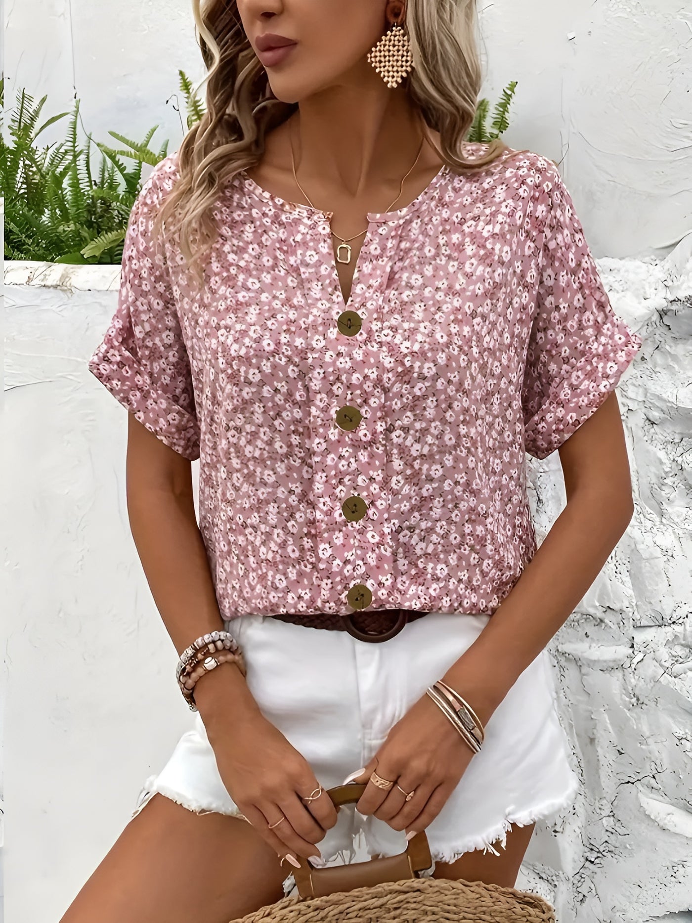 KATRIN™ - Elegant sommarblommig topp