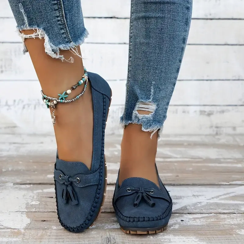 LYNN™ -  Mjuka loafers i vintagestil med rosett för dam