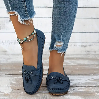 LYNN™ -  Mjuka loafers i vintagestil med rosett för dam