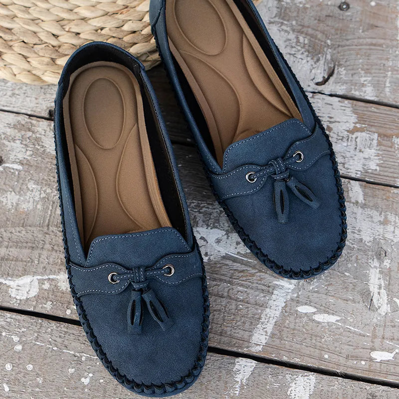 LYNN™ -  Mjuka loafers i vintagestil med rosett för dam