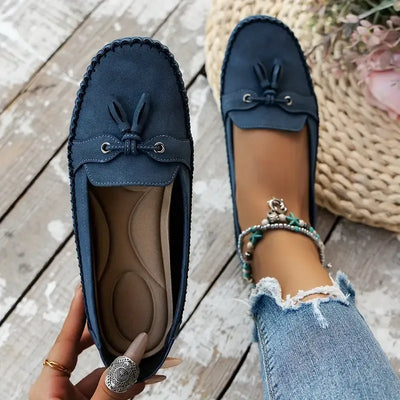 LYNN™ -  Mjuka loafers i vintagestil med rosett för dam