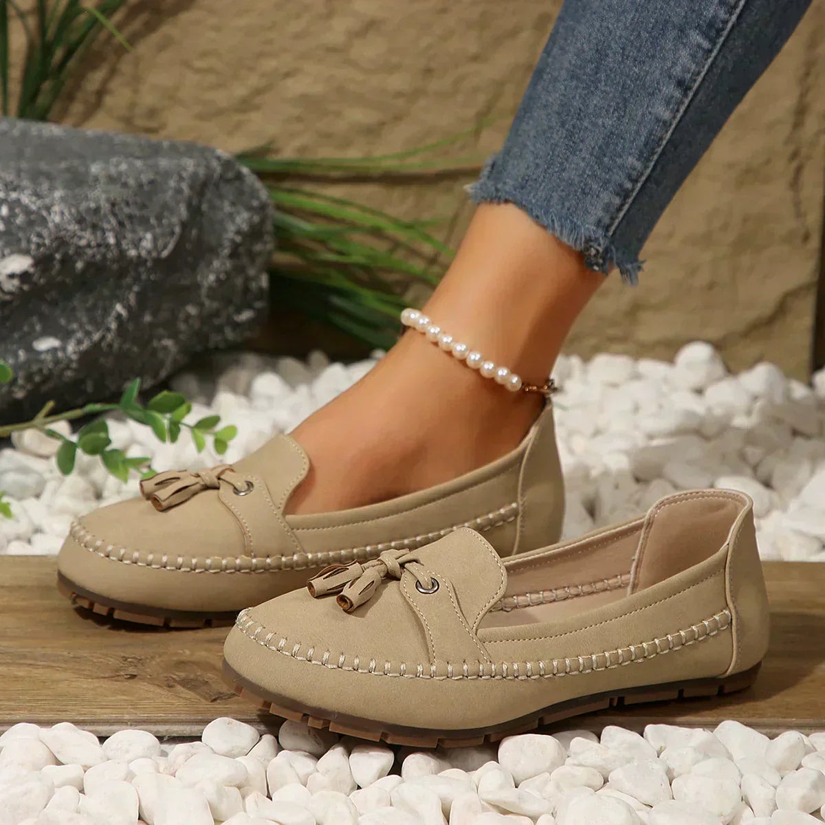LYNN™ -  Mjuka loafers i vintagestil med rosett för dam