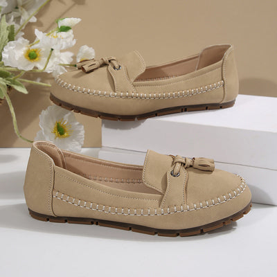 LYNN™ -  Mjuka loafers i vintagestil med rosett för dam