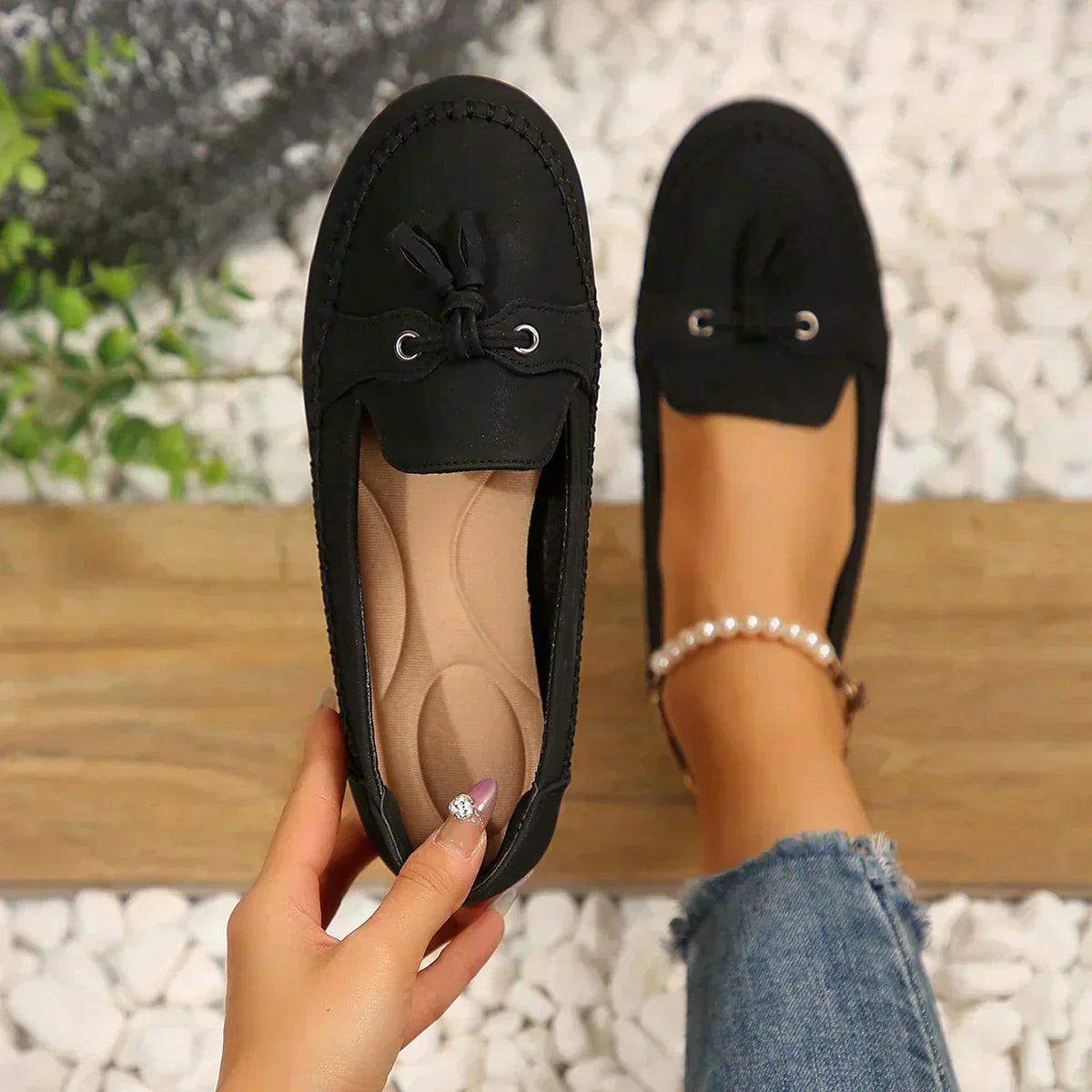 LYNN™ -  Mjuka loafers i vintagestil med rosett för dam