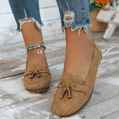 LYNN™ -  Mjuka loafers i vintagestil med rosett för dam