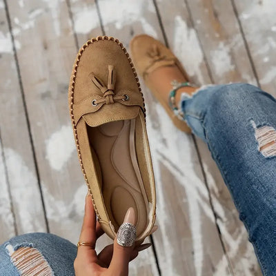 LYNN™ -  Mjuka loafers i vintagestil med rosett för dam